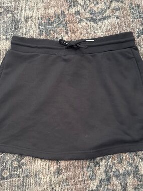 Gray Drawstring Knit Skirt